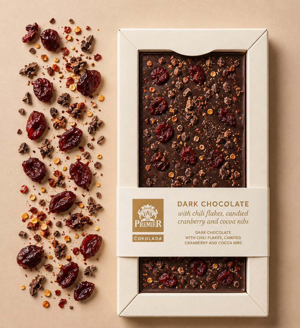 Dark Chocolate with Cranberry, Chilly & Cocoa