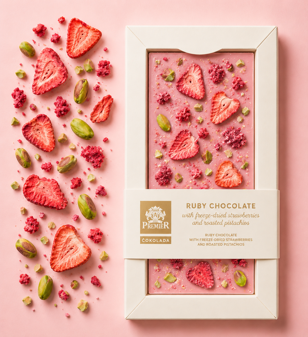 Ruby Chocolate with Strawberry & Pistachio