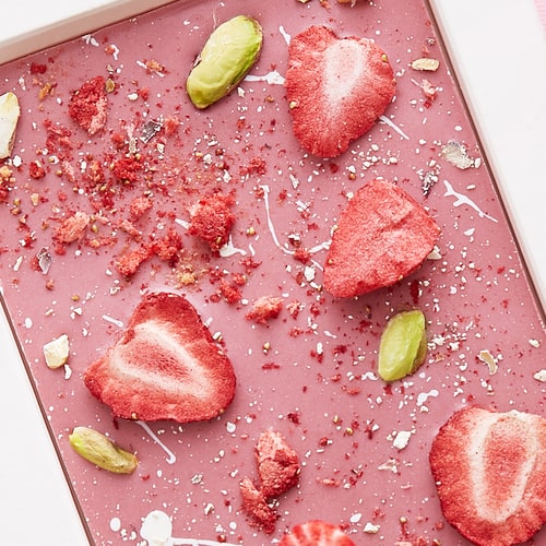 Ruby Chocolate with Strawberry & Pistachio